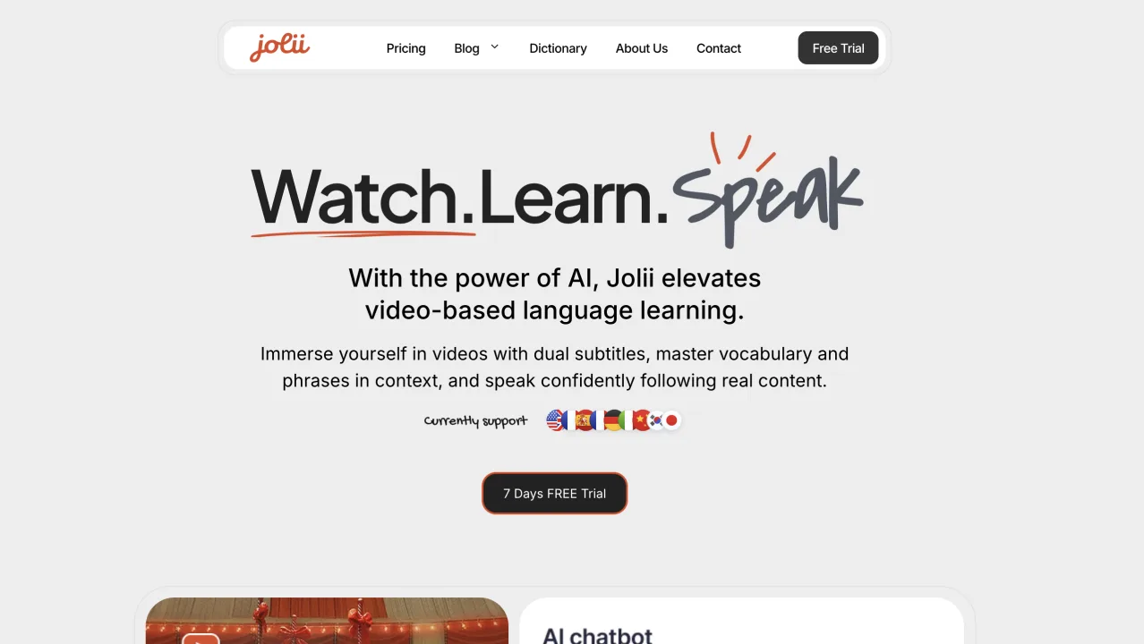 Jolli best AI language learning App