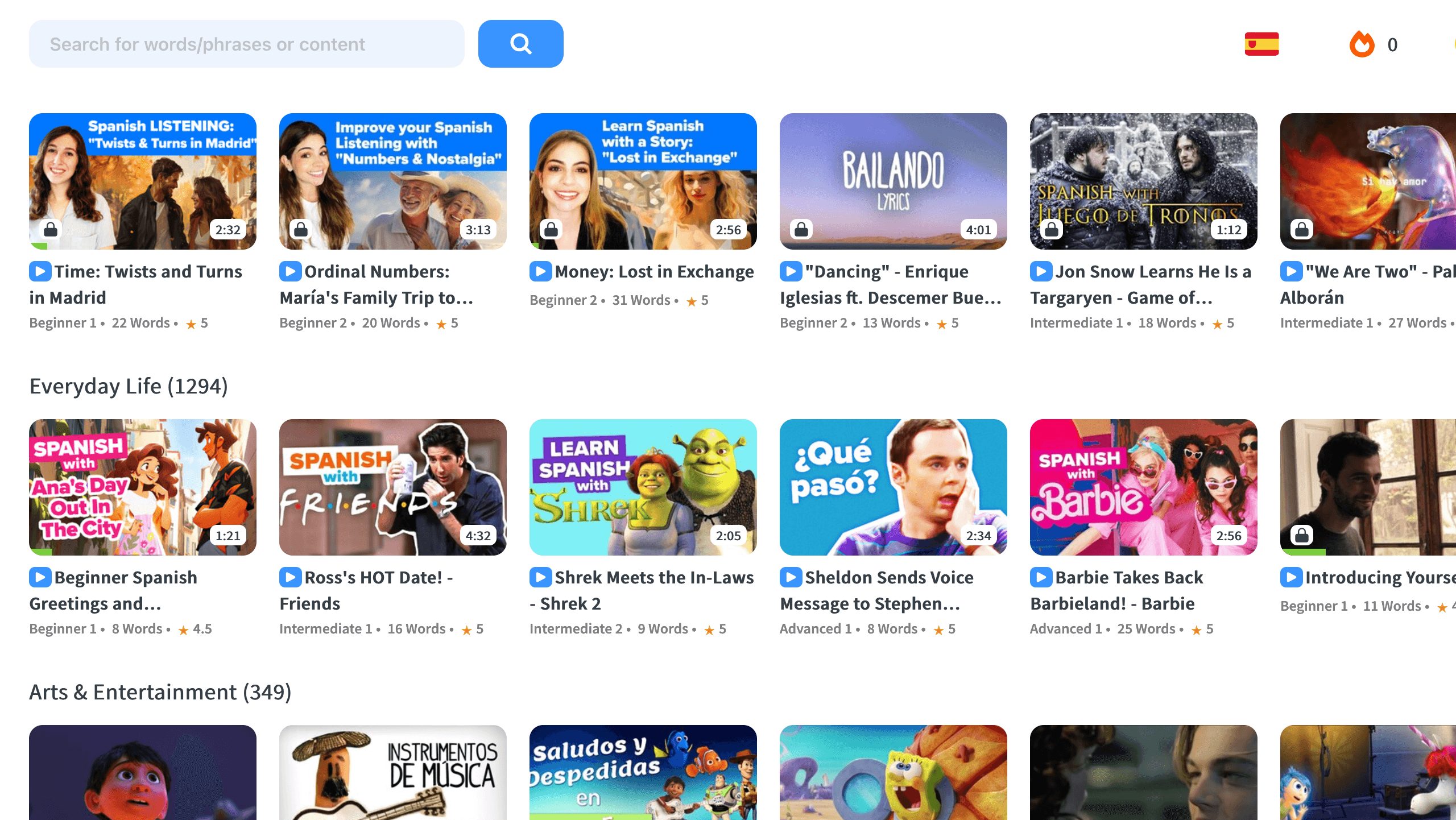 FluentU Spanish learning app
