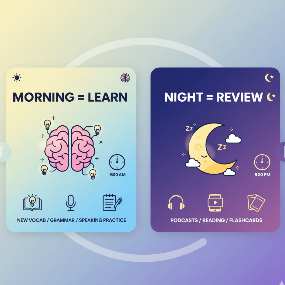Morning Vs.Evening learning routine