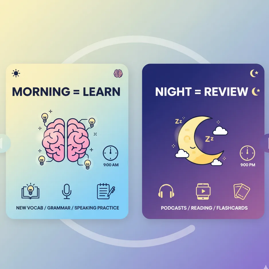 Morning Vs.Evening learning routine