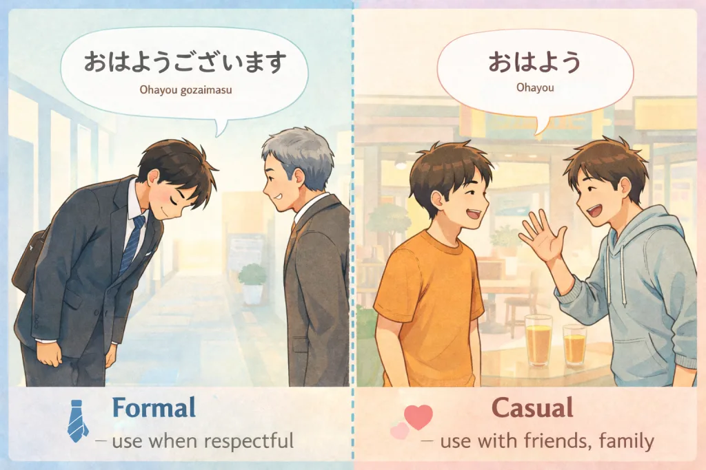 Formal and casual way to say good    