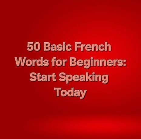 50 Basic French Words for Beginners: Start Speaking Today