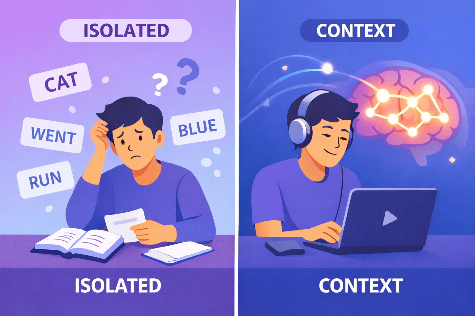 context vs isolated learning