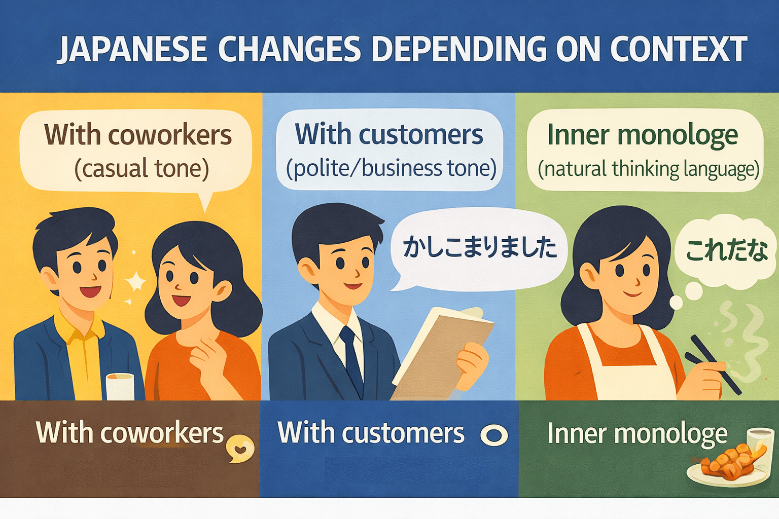 Japanese changes depending on context