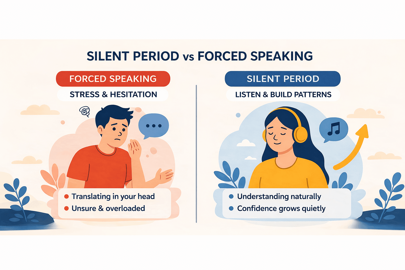 silent period vs forced speaking