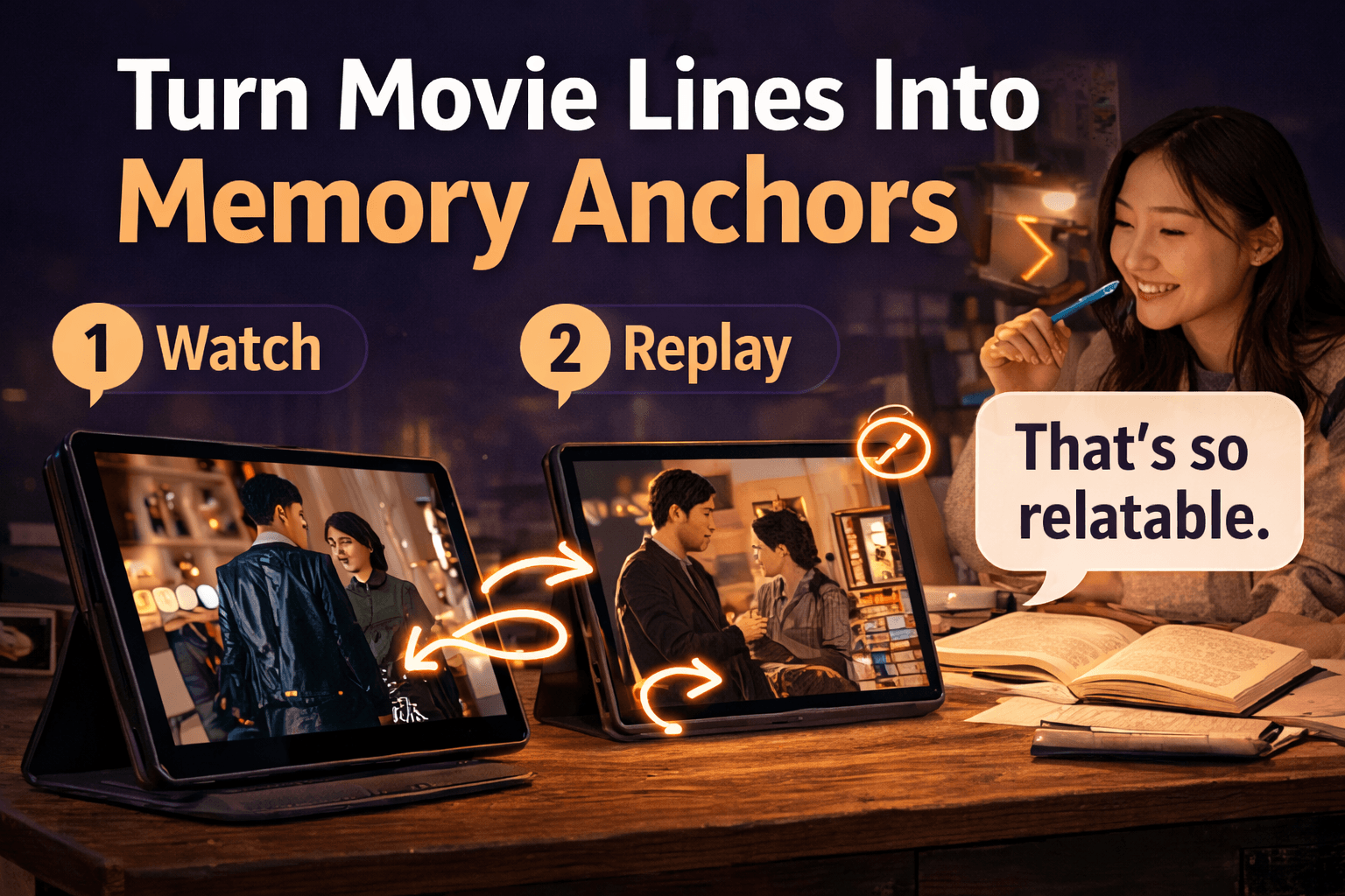 turn movie lines into memory anchors 