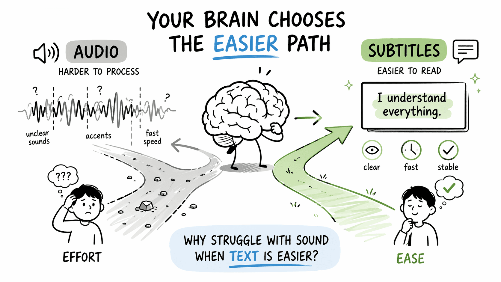 your brain chooses the easier path