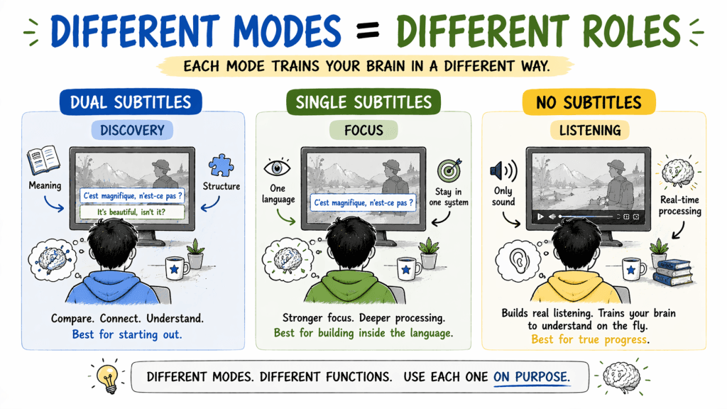 different modes, different roles
