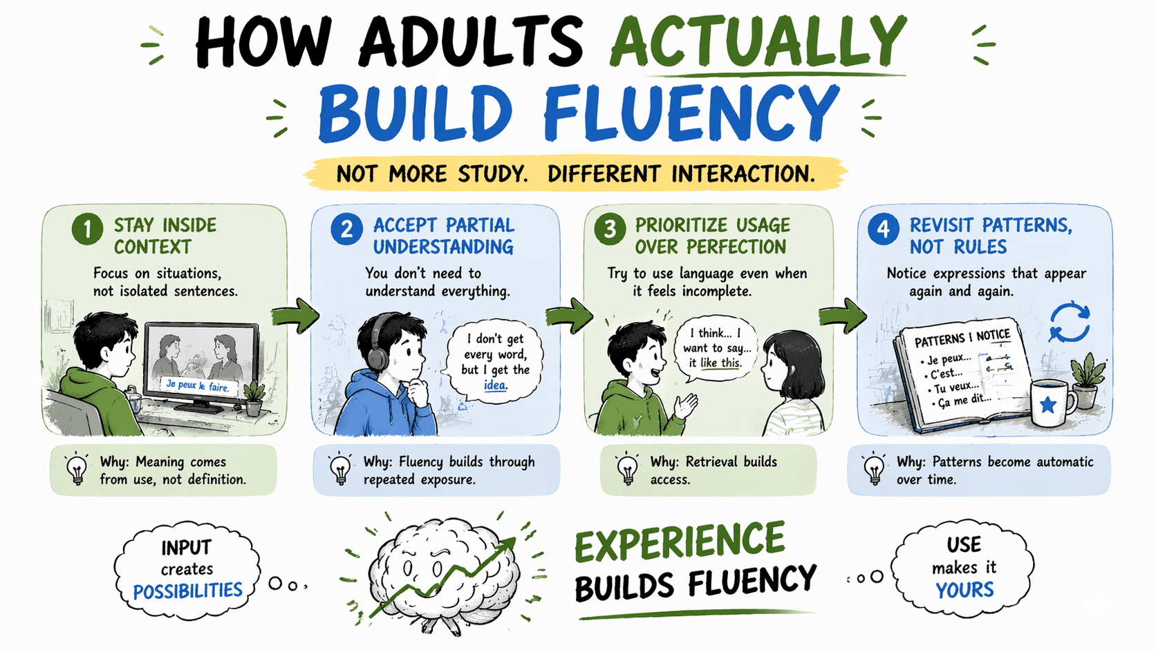 how adults actually build fluency 