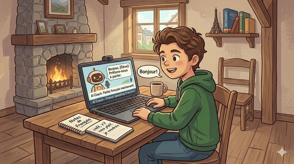 Meet your best alternative to language apps: real conversation practice with a digital coach.