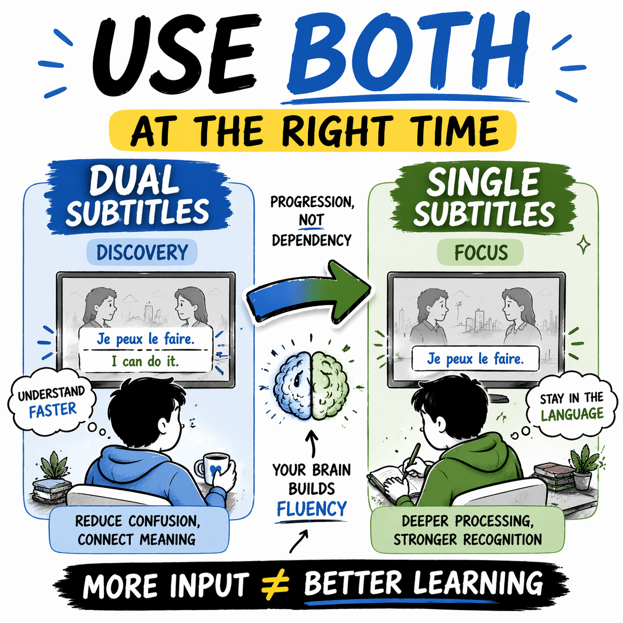 Dual Subtitles vs. Single Subtitles: Which Actually Helps You Learn Faster?