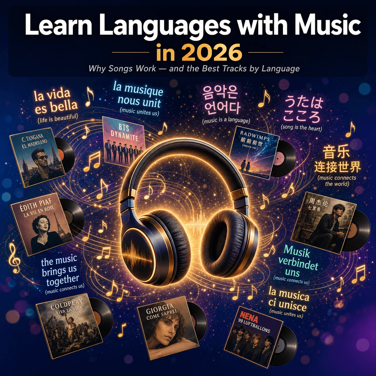 Learn Languages with Music in 2026: Why Songs Work and the Best Tracks by Language